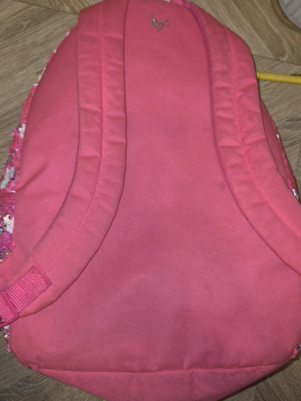 Vintage OG Justice Pink Polka Dot Flip Sequin Initial N Backpack Rare Pre 2017